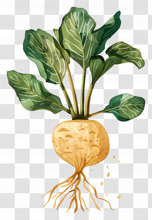 Maca - Turnip With Leaves Transparent PNG