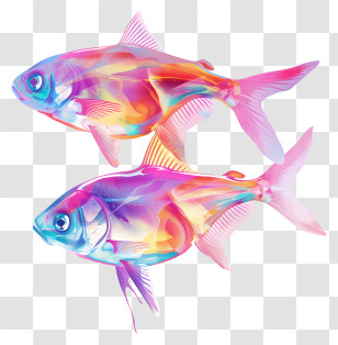Colorful Fish - Colorful Fish Pair Illustration Transparent PNG