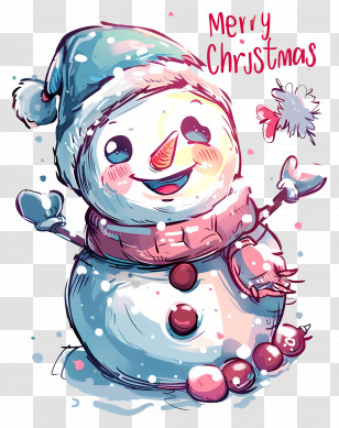 Christmas Snowman - Christmas Snowman With Scarf Transparent PNG