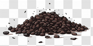Coffee Beans - Pile Of Coffee Beans Illustration Transparent PNG