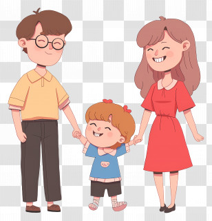 Happy Family - Cartoon Family Transparent PNG