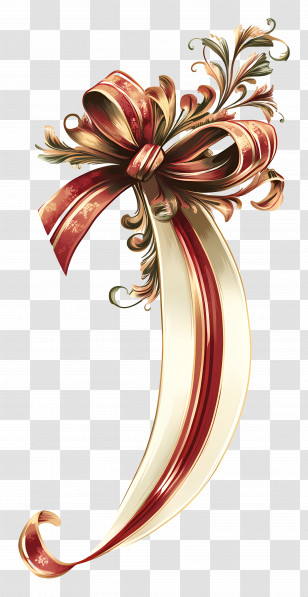 Ribbon Corner - Elegant Christmas Bow Decoration Transparent PNG