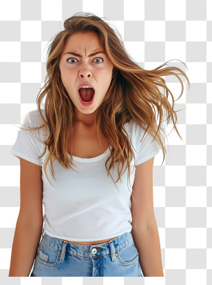Shocked Woman - Woman Showing Shocked Facial Expression Transparent PNG