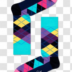 Crew Sock Argyle Happy Socks Dress - Teal Transparent PNG