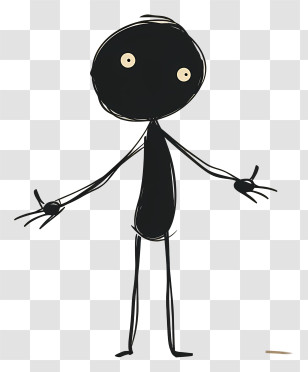Stick Figure With Abstract Details - Abstract Stick Figure Artistic Illustration Transparent PNG