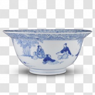 Ceramic Blue And White Pottery Bowl Tableware Porcelain - Cup Transparent PNG
