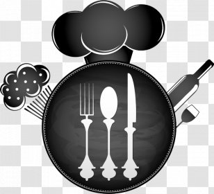 Kitchen Utensil Clip Art - Wall Decal - Black Cartoon Tool Transparent PNG