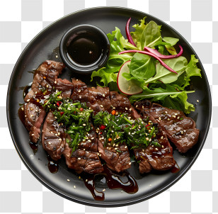 Steak - Delicious Grilled Steak With Salad Transparent PNG