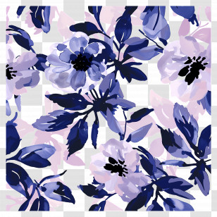 Flower Pattern - Blue Floral Pattern Design Transparent PNG