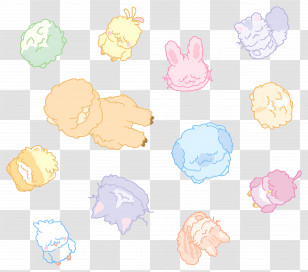 Bosanimal - Sleeping Colorful Doodles Transparent PNG