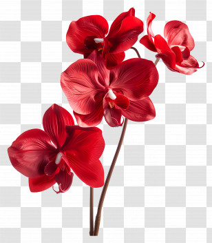 Orchid Flower - Elegant Red Orchid Flowers Transparent PNG