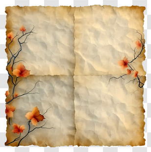 Watercolor Old Paper - Vintage Paper With Floral Design Transparent PNG