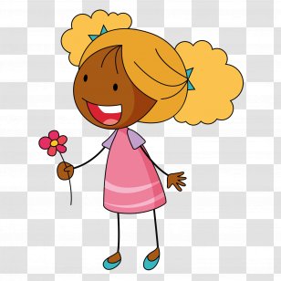 Girl Cartoon - Happy - Pleased Transparent PNG