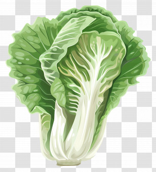Chinese Cabbage - Fresh Leafy Green Lettuce Transparent PNG