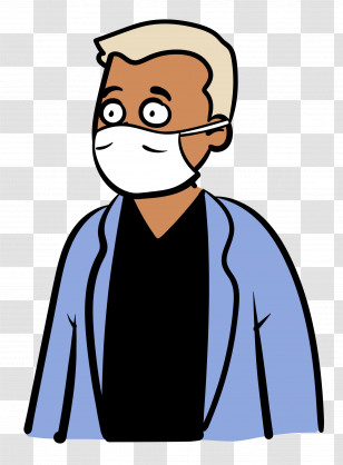 Man Medical Mask Coronavirus Transparent PNG