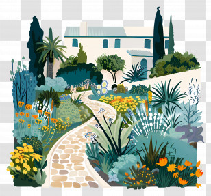 Mediterranean - Garden Path Transparent PNG