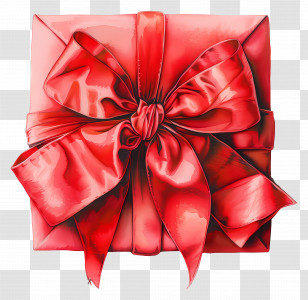 Red Gift - Red Gift Box With Ribbon Transparent PNG