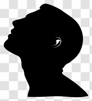 Man Head Silhouette - Silhouette Of A Man Looking Up Transparent PNG