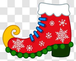 Elf Shoe - Festive Red Boot Transparent PNG