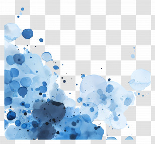 Blue Spot Background - Blue Watercolor Splashes Background Transparent PNG
