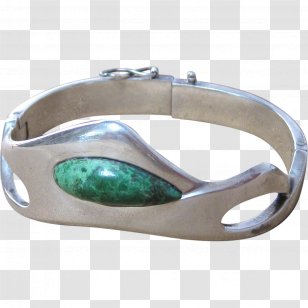 Turquoise Silver Bangle Platinum - Metal Transparent PNG