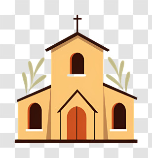 Baptism - Cartoon Style Illustration Of A Church Transparent PNG