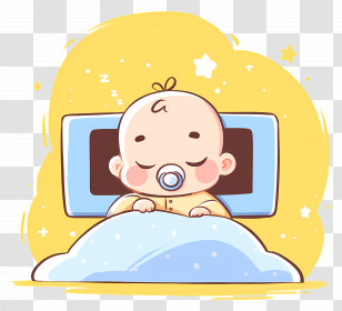 Baby Sleep Day - Peaceful Sleeping Baby Illustration Transparent PNG