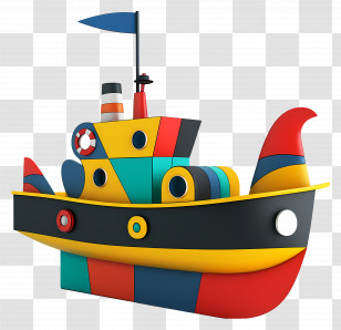 Boat - Colorful Boat Illustration Transparent PNG