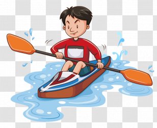 Vector Graphics Rafting Kayaking Stock Illustration - Canoeing - Adrift Cartoon Transparent PNG