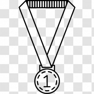 Gold Medal Ribbon Award Clip Art - White - Cartoon Transparent PNG