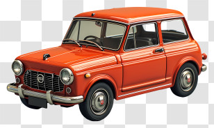 Tea Cup - Vintage Orange Compact Car Design Transparent PNG