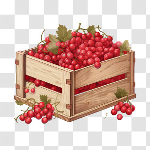 Red Cranberries - Crate Of Red Grapes Transparent PNG