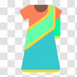 Sari Emoji - Colorful Traditional Sari Transparent PNG