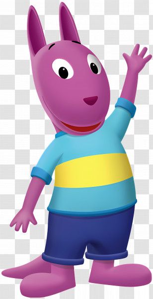 Backyardigans - Playful Purple Cartoon Character Waving Transparent PNG