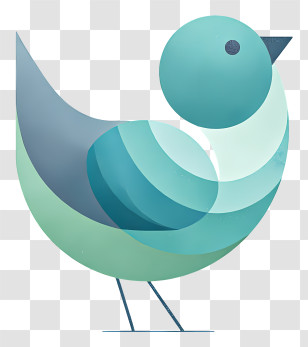 Bowerbird Logo - Cute Teal Round Bird Illustration Transparent PNG