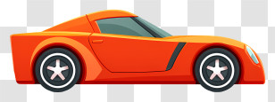 Orange Sports Car - Orange Sports Car Illustration Transparent PNG