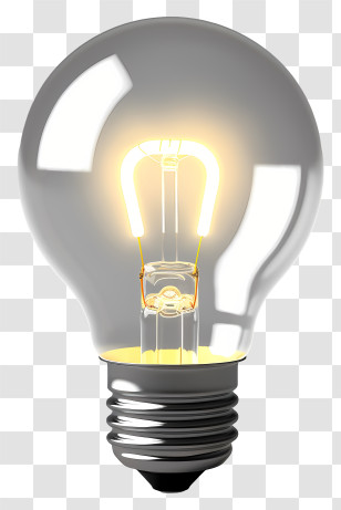 Incandescent Bulb - Bright Illuminated Light Bulb Close-Up Transparent PNG
