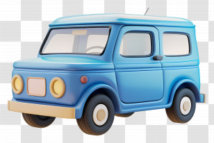 3d Car - Cute Blue Cartoon Car Transparent PNG