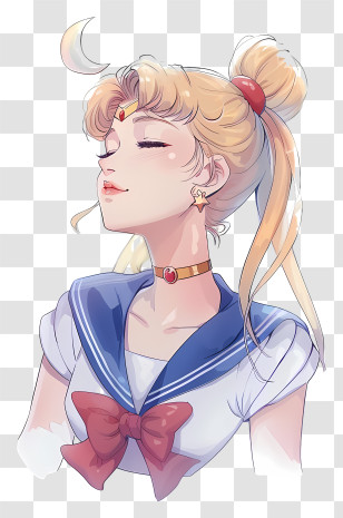 Sailor Moon - Sailor Moon With Closed Eyes Transparent PNG