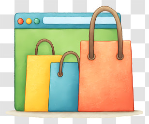Online Shop Icon - Colorful Online Shopping Bags Icon Transparent PNG