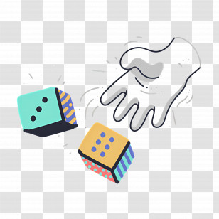 Casino Dice - Hand Rolling Colorful Dice Transparent PNG