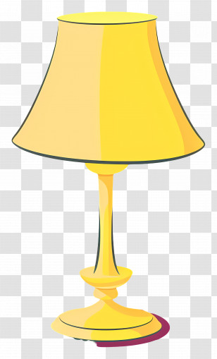 Lamp - Simple Yellow Table Lamp Illustration Transparent PNG