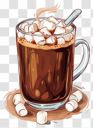 Hot Chocolate - Hot Chocolate With Marshmallows Transparent PNG