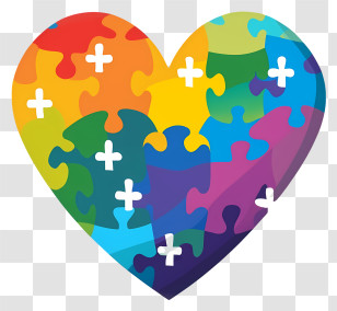 Keywords - Multicolor Heart Jigsaw Puzzle Design Transparent PNG