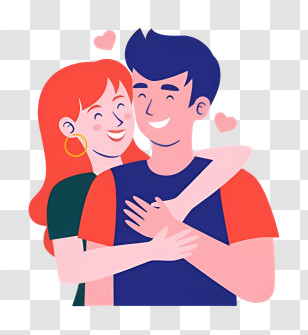 Love Couple - Happy Couple Cartoon Illustration Transparent PNG