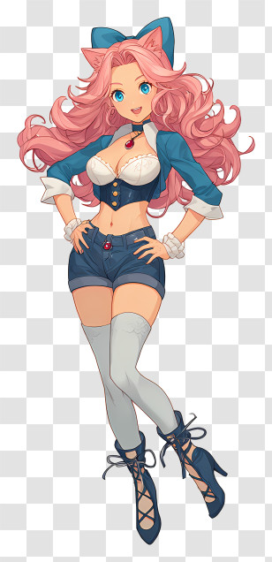 Maria Cadenzavna Eve - Pink-Haired Anime Catgirl Transparent PNG