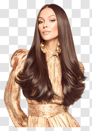 Stunning Fashion Model - Glamorous Long Hair Fashion Portrait Transparent PNG