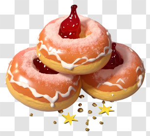 Doughnuts - Jelly Donuts With Glaze Transparent PNG