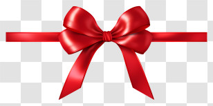 Red Ribbon - Red Bow With Ribbon For Festive Wrapping Transparent PNG