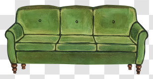 Green Couch - Classic Green Sofa For Cozy Interiors Transparent PNG